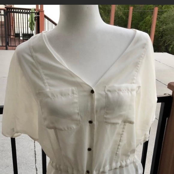 Jessica Simpson White Sheer Blouse S - Picture 1 of 7